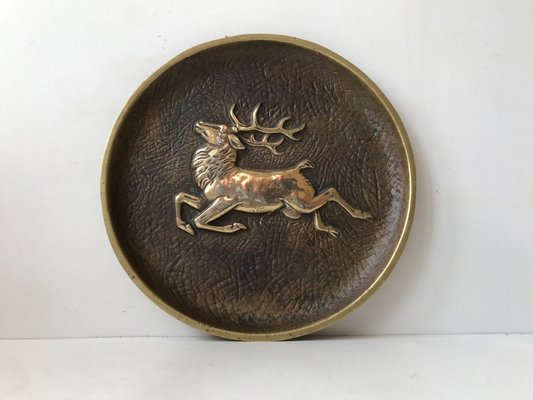 Art Deco Bronze Dish with Stag from Crown Copenhagen, 1930s-LCR-919987