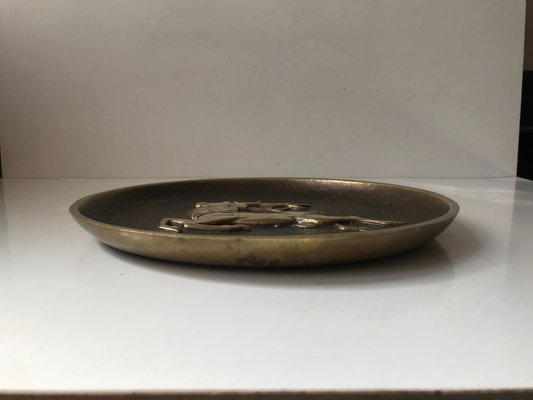 Art Deco Bronze Dish with Stag from Crown Copenhagen, 1930s-LCR-919987