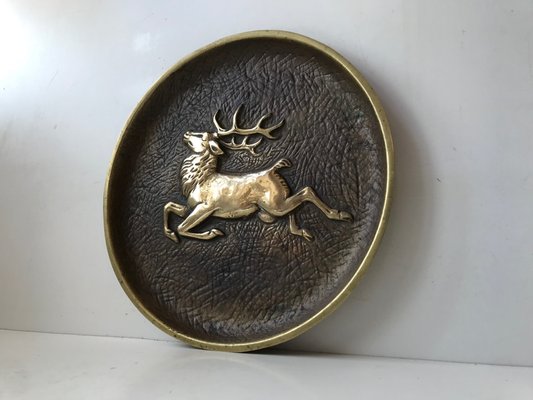 Art Deco Bronze Dish with Stag from Crown Copenhagen, 1930s-LCR-919987