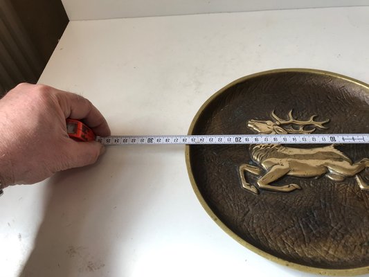 Art Deco Bronze Dish with Stag from Crown Copenhagen, 1930s-LCR-919987