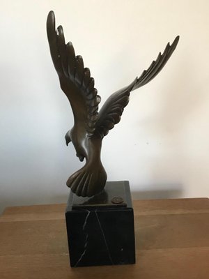 Art Deco Bronze Flying Pigeon Statue from Coenrad, the Netherlands, 1930s-DVX-1196331