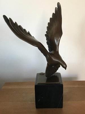 Art Deco Bronze Flying Pigeon Statue from Coenrad, the Netherlands, 1930s-DVX-1196331