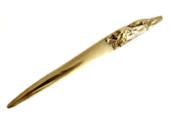 Art Deco Bronze Greyhound Dog Shaped Letter Opener, 1930s-GUT-2017217