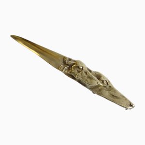 Art Deco Bronze Greyhound Dog Shaped Letter Opener, 1930s-GUT-2017217