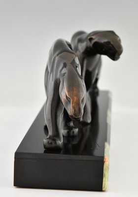 Art Deco Bronze Panther Sculpture by Michel Decoux in Bronze, 1920s-KTN-1776939