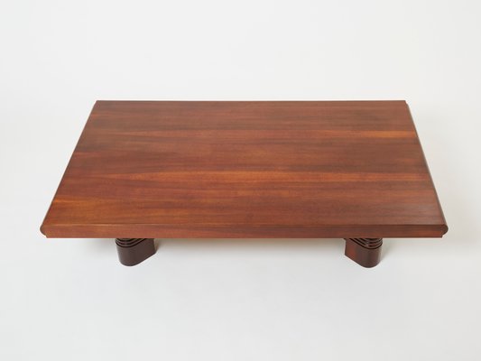 Art Deco Brown Coffee Table, 1940s-YJA-1440988