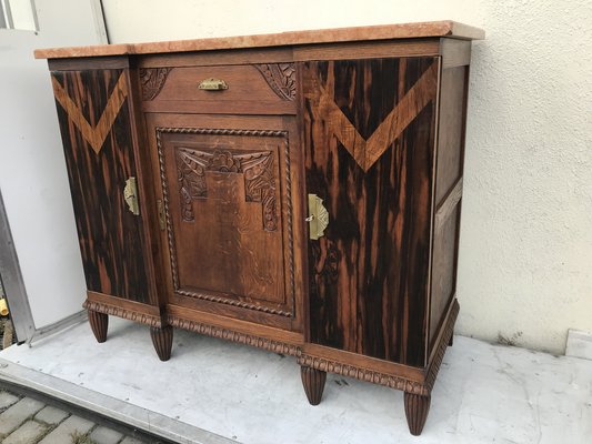 Art Deco Buffet-Chest of Drawers with a Marble Top, 1920s-WQQ-1395983