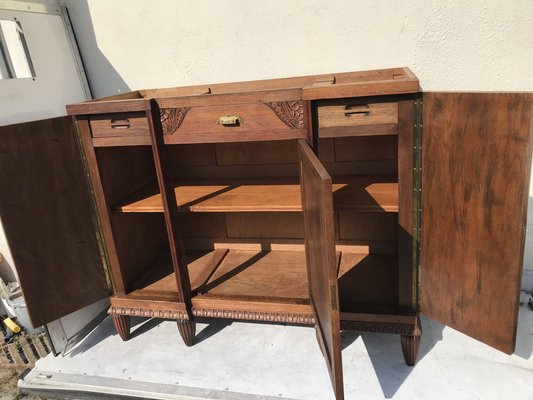 Art Deco Buffet-Chest of Drawers with a Marble Top, 1920s-WQQ-1395983