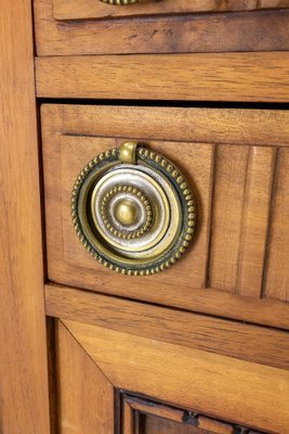 Art Deco Buffet Credenza Cabinet Walnut Marble Top with Semicircle Mirror, 1930s-RIU-1329248