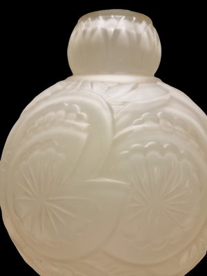 Art Deco Bulbous Frosted Glass Vase by Etling, 1920s-SAK-1797374