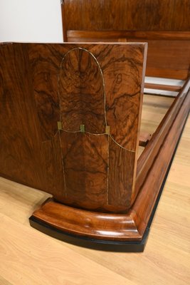 Art Deco Burl Walnut Bed, 1930s-RVK-2034800