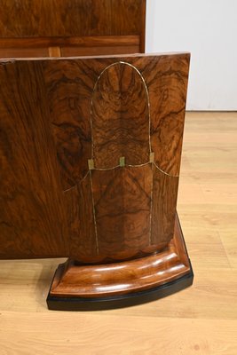 Art Deco Burl Walnut Bed, 1930s-RVK-2034800