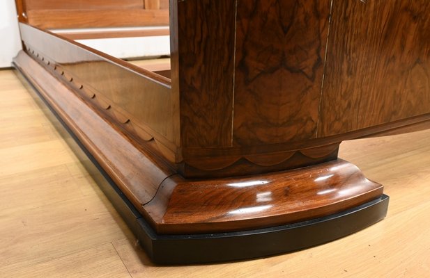 Art Deco Burl Walnut Bed, 1930s-RVK-2034800