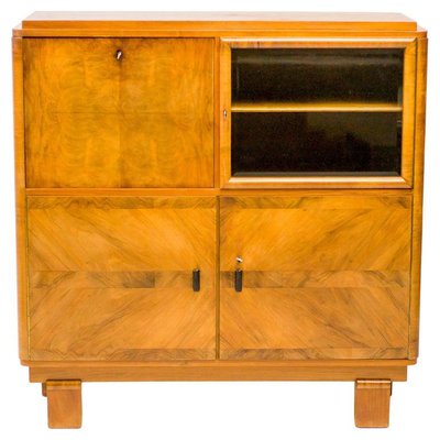 Art Deco Burl Walnut Cabinet-WN-1362533