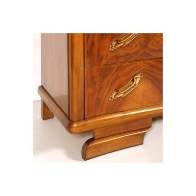 Art Deco Burl Walnut Dresser with Mirror from Gaetano Borsani, 1920s-NJV-707063