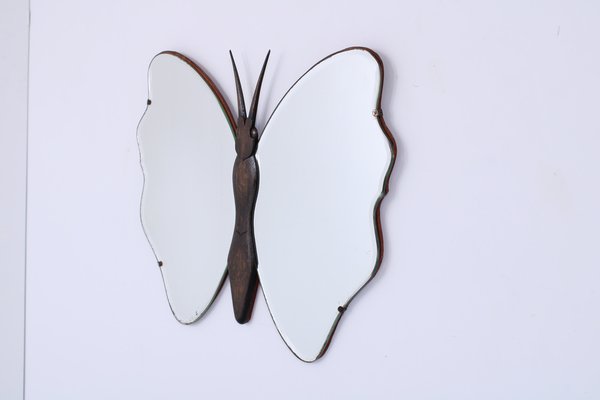 Art Deco Butterfly Shaped Wall Hanging Mirror, 1930s-XT-2043564