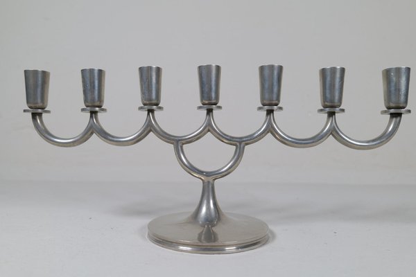 Art Deco Candleholder in Pewter attributed to Lars Holmström in Arvika, Sweden, 1931-UYK-1772906