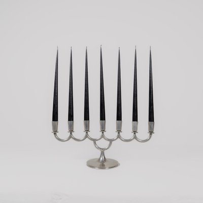 Art Deco Candleholder in Pewter attributed to Lars Holmström in Arvika, Sweden, 1931-UYK-1772906