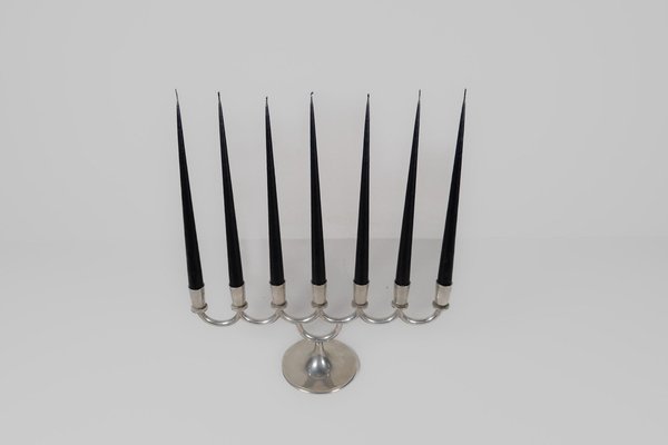 Art Deco Candleholder in Pewter attributed to Lars Holmström in Arvika, Sweden, 1931-UYK-1772906