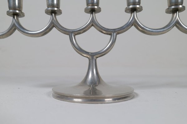 Art Deco Candleholder in Pewter attributed to Lars Holmström in Arvika, Sweden, 1931-UYK-1772906