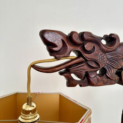 Art Deco Carved Floor Lamp in Dragon Form, 1922-FB-1817737