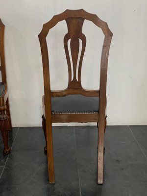 Art Deco Carved Walnut Dining Chairs, 1930s, Set of 6-IJR-861547