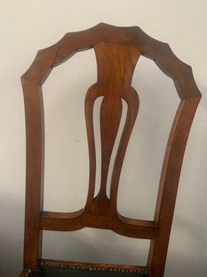 Art Deco Carved Walnut Dining Chairs, 1930s, Set of 6-IJR-861547