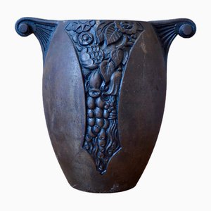 Art Deco Cast Iron Vase, 1930s-AIU-1761194