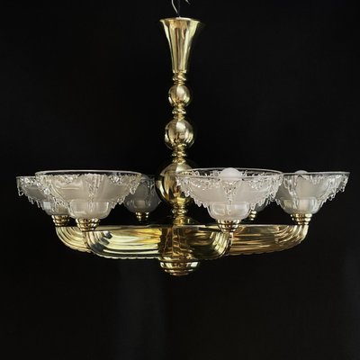 Art Deco Ceiling Lamp from Petitot & Ezan, 1930s-JUZ-1721239