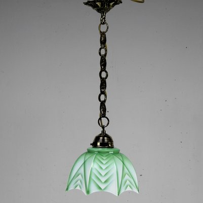 Art Deco Ceiling Lamp in Decorated Opaline-NE-1077511