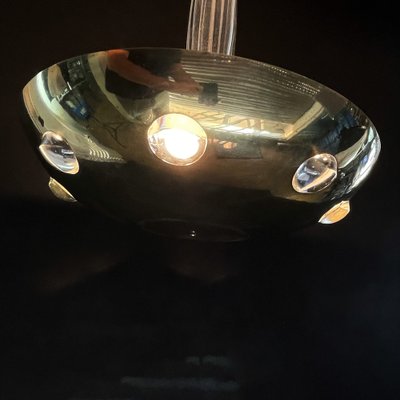 Art Deco Ceiling Lamp in Glass and Brass-JUZ-1013020