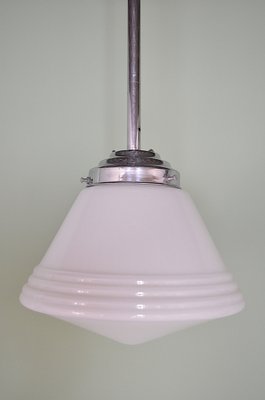 Art Deco Ceiling Lamp in Opaline Glass, 1920s-OV-1742597