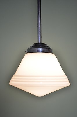 Art Deco Ceiling Lamp in Opaline Glass, 1920s-OV-1742597