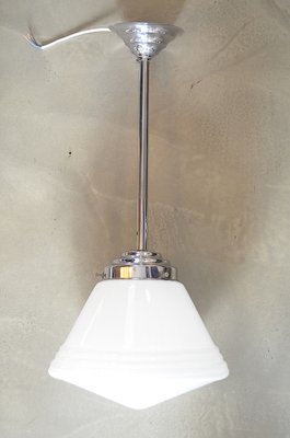 Art Deco Ceiling Lamp in Opaline Glass, 1920s-OV-1742597