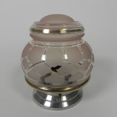 Art Deco Ceiling Lamp with Glass Shade, 1930s-TL-1820573