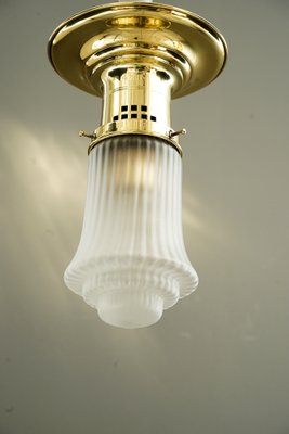 Art Deco Ceiling Lamp with Original Antique Glass Shades, Vienna, 1920s-SPD-1705244