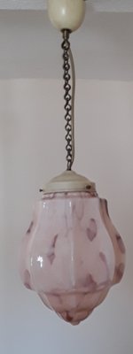 Art Deco Ceiling Lamp with Ornamental Brass Chain, 1920s-HOI-1377497