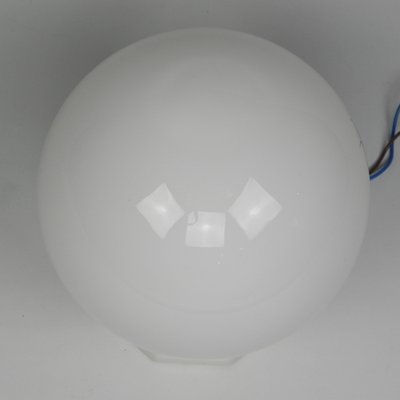 Art Deco Ceiling Lamp with Round Glass Ball and Porcelain Fixture, 1930s-TL-1773675