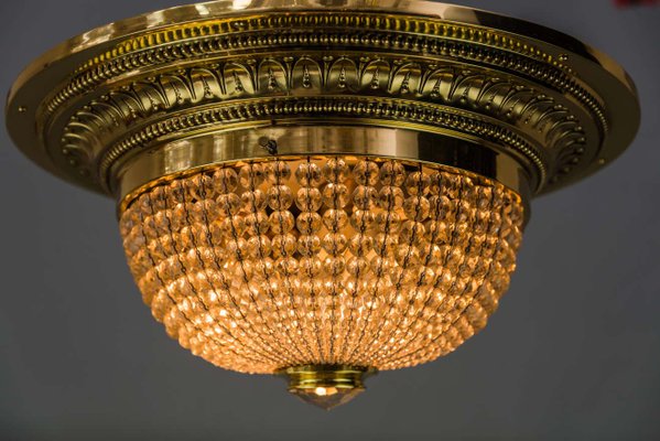 Art Deco Ceiling Lamp with Small Cut Glass Balls, 1920s-SPD-1100870