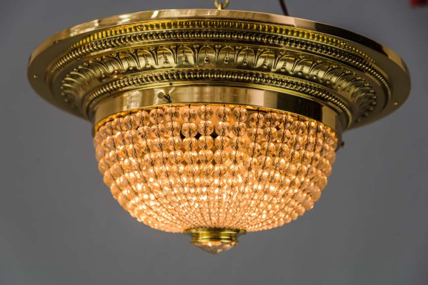 Art Deco Ceiling Lamp with Small Cut Glass Balls, 1920s-SPD-1100870