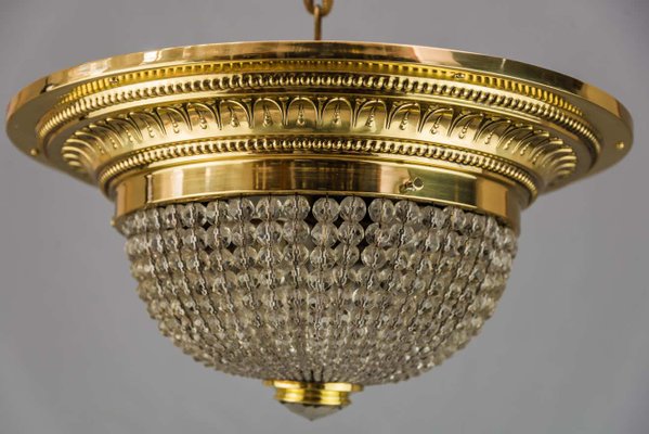 Art Deco Ceiling Lamp with Small Cut Glass Balls, 1920s-SPD-1100870