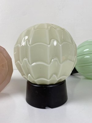 Art Deco Ceiling Lamps from Thabur, 1920s, Set of 3-WZZ-1277030