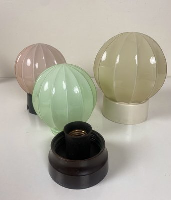 Art Deco Ceiling Lamps from Thabur, 1920s, Set of 3-WZZ-1277040