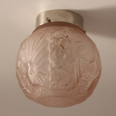 Art Deco Ceiling Light with Peacock Motif from Muller Frères, 1920s-SY-1785498