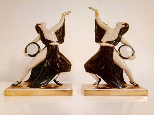 Art Deco Ceramic Bookends by Robj for Robj Paris, 1920s, Set of 2-YGE-864663