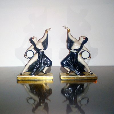 Art Deco Ceramic Bookends by Robj for Robj Paris, 1920s, Set of 2-YGE-864663