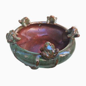 Art Deco Ceramic Bowl with Frogs, 1920s-QDP-1414970