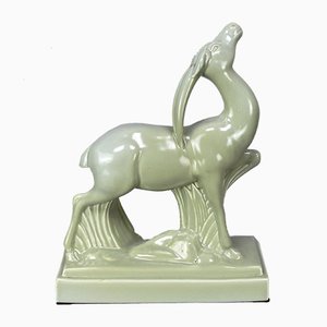 Art Deco Ceramic Deer Figure-NE-892500