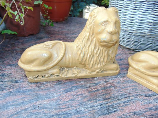 Art Deco Ceramic Lion Figure-CAQ-1286991