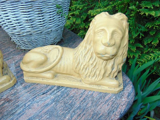 Art Deco Ceramic Lion Figure-CAQ-1286991